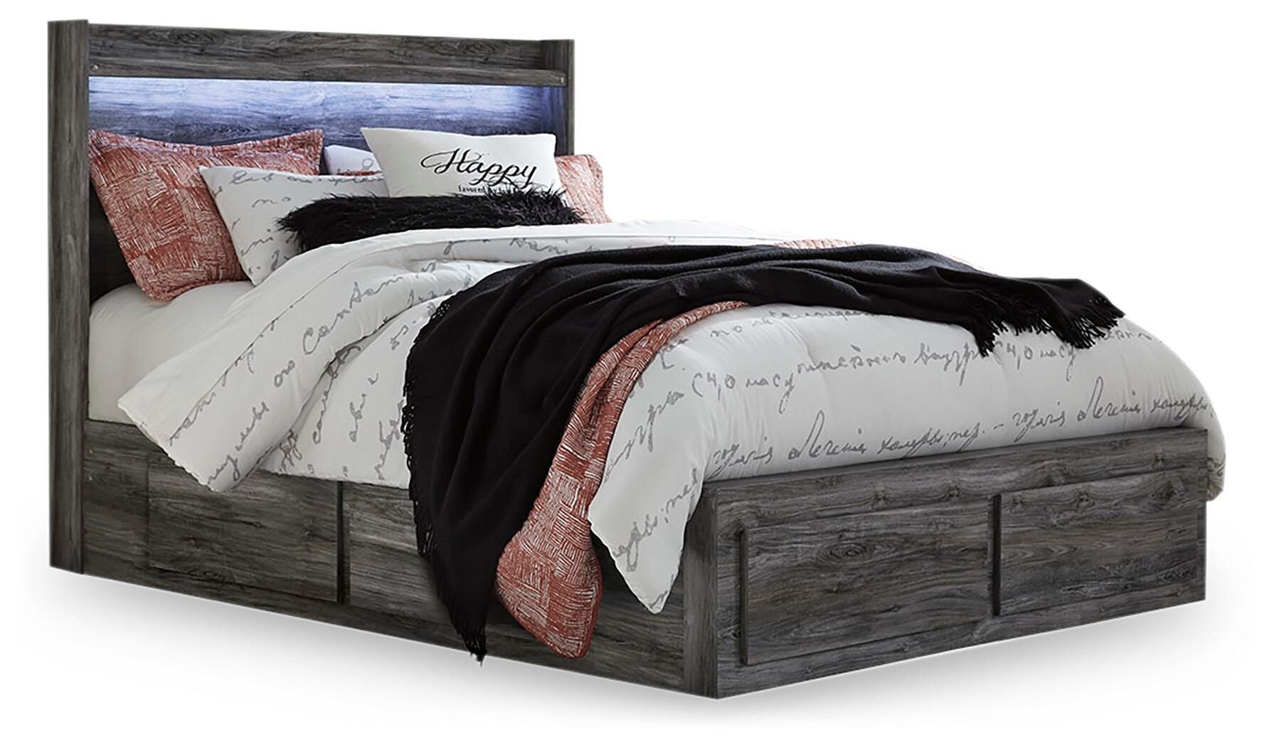 Baystorm Panel Bed with 6 Storage Drawers