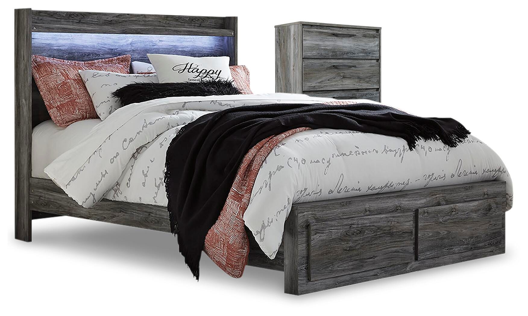 Baystorm Panel Bed with 2 Storage Drawers and Chest