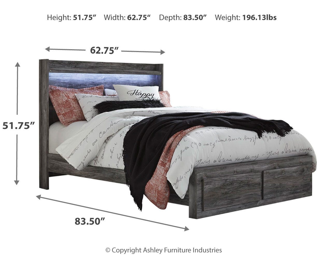 Baystorm Panel Bed with 2 Storage Drawers and Chest