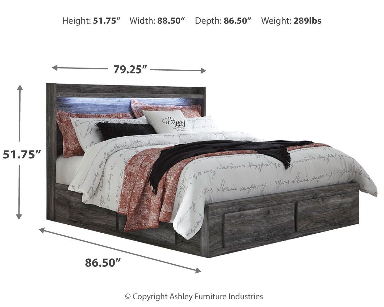 Baystorm Panel Storage Bed, Dresser, Mirror, Chest and Nightstand