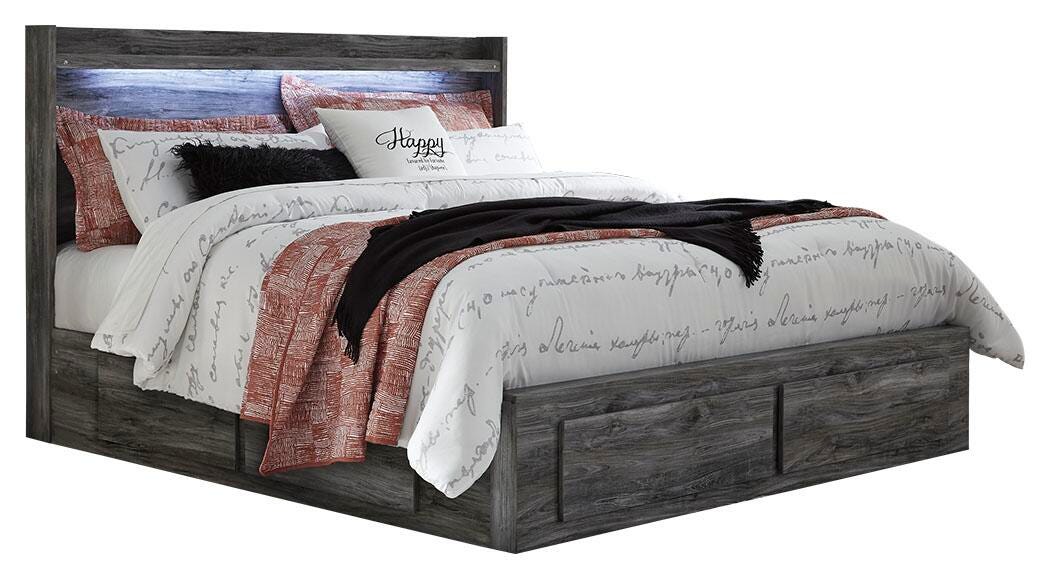 Baystorm Panel Bed with 6 Storage Drawers with Dresser