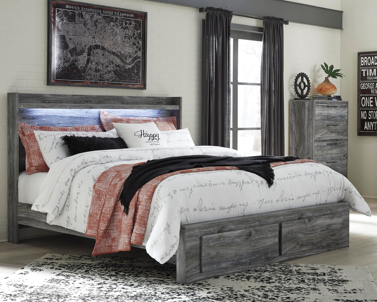 Baystorm Panel Bed with 2 Storage Drawers and Chest