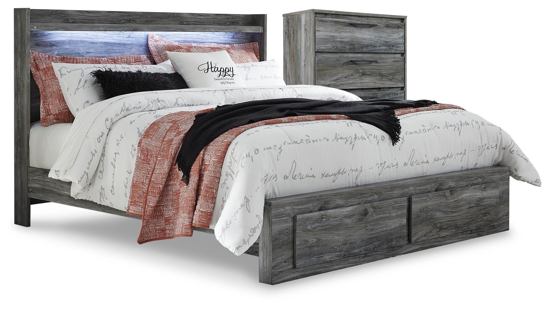 Baystorm Panel Bed with 2 Storage Drawers and Chest