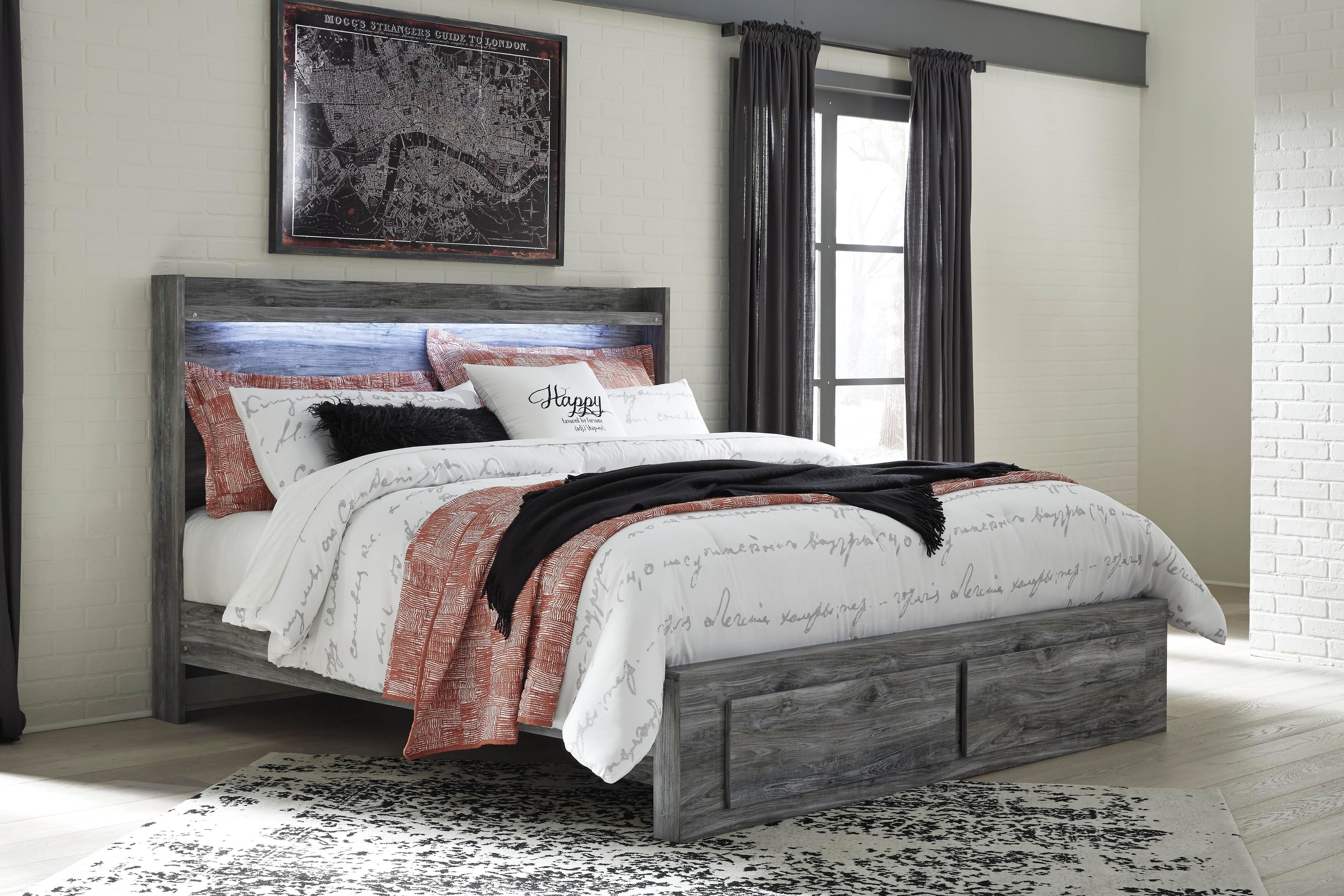 Baystorm Panel Storage Bed, Chest and 2 Nightstands