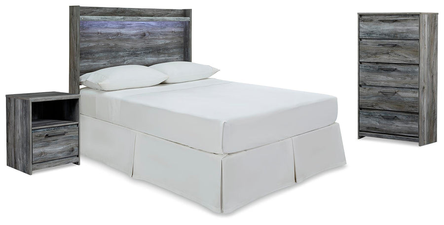 Baystorm Panel Headboard, Chest and Nightstand