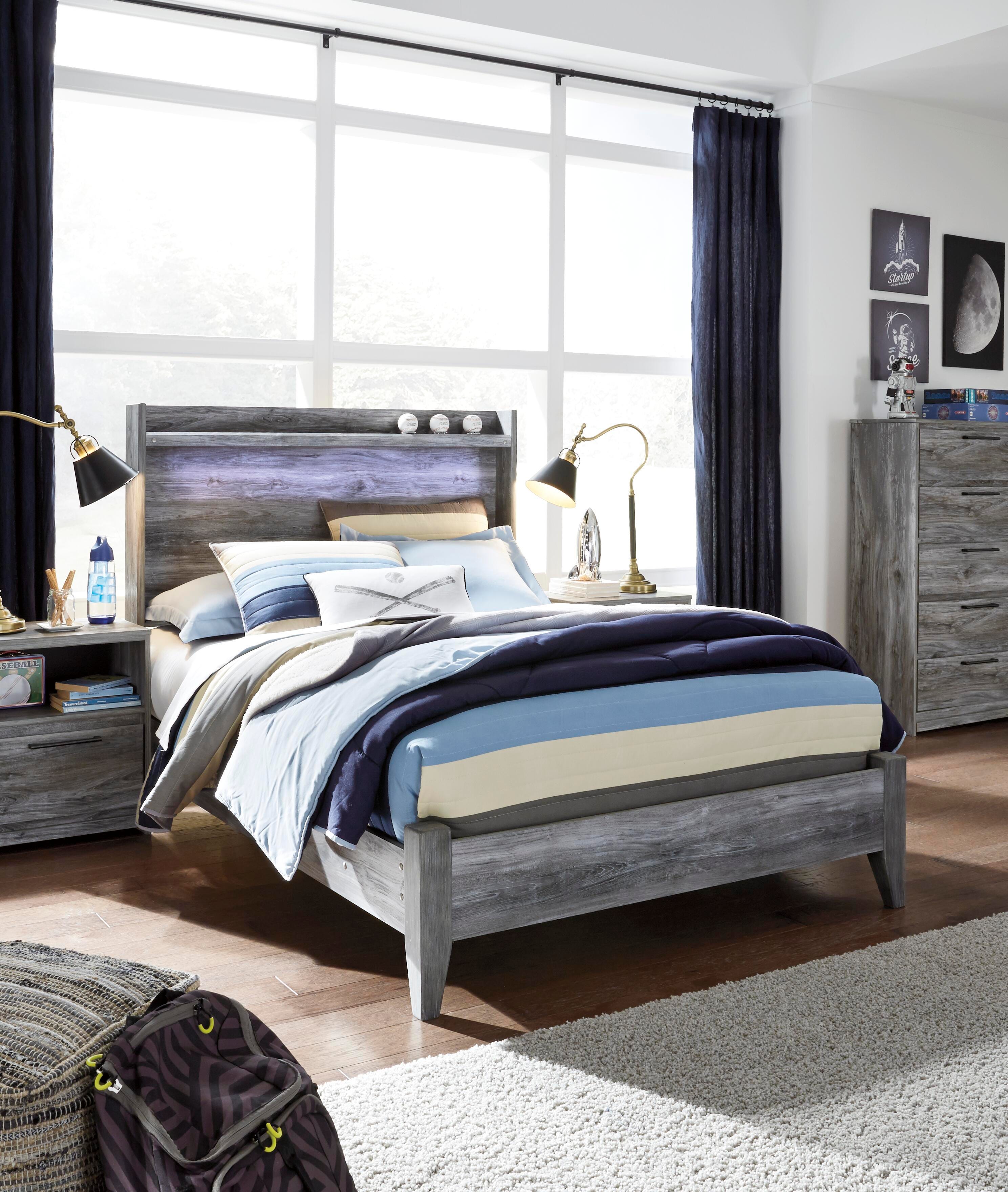 Baystorm Panel Bed and Nightstand