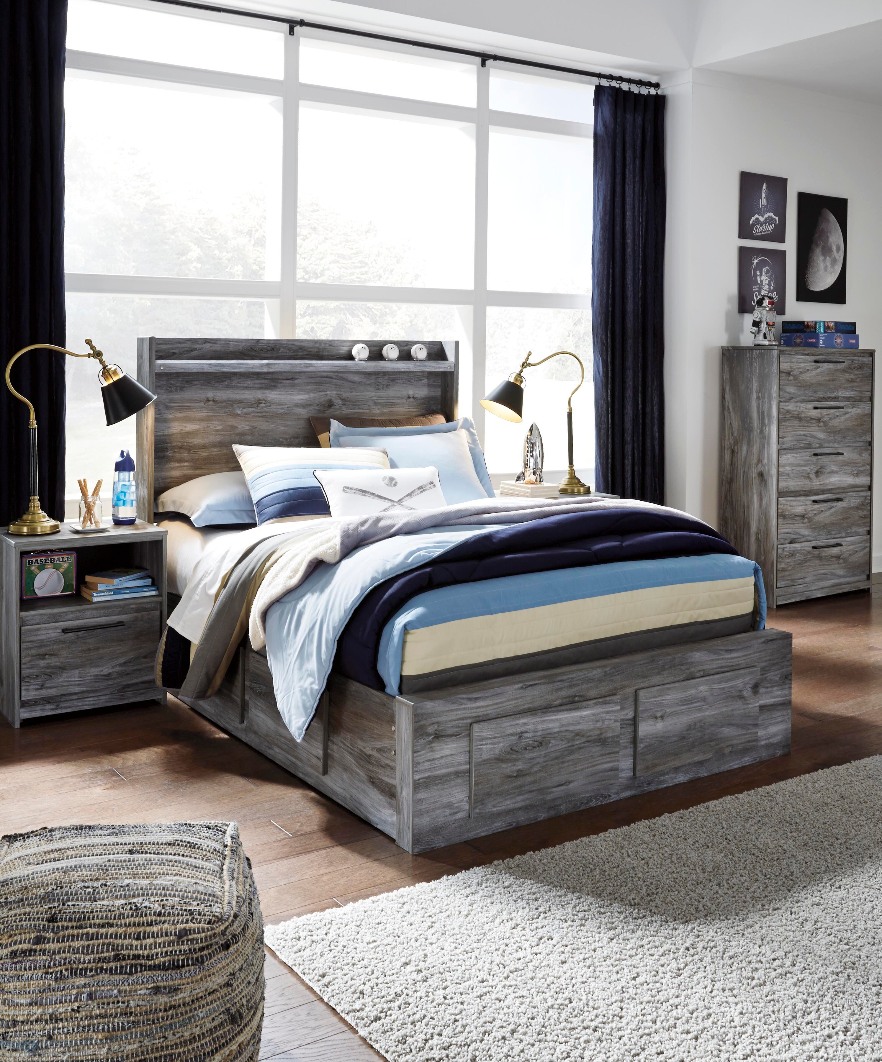 Baystorm Panel Storage Bed, Dresser and Mirror