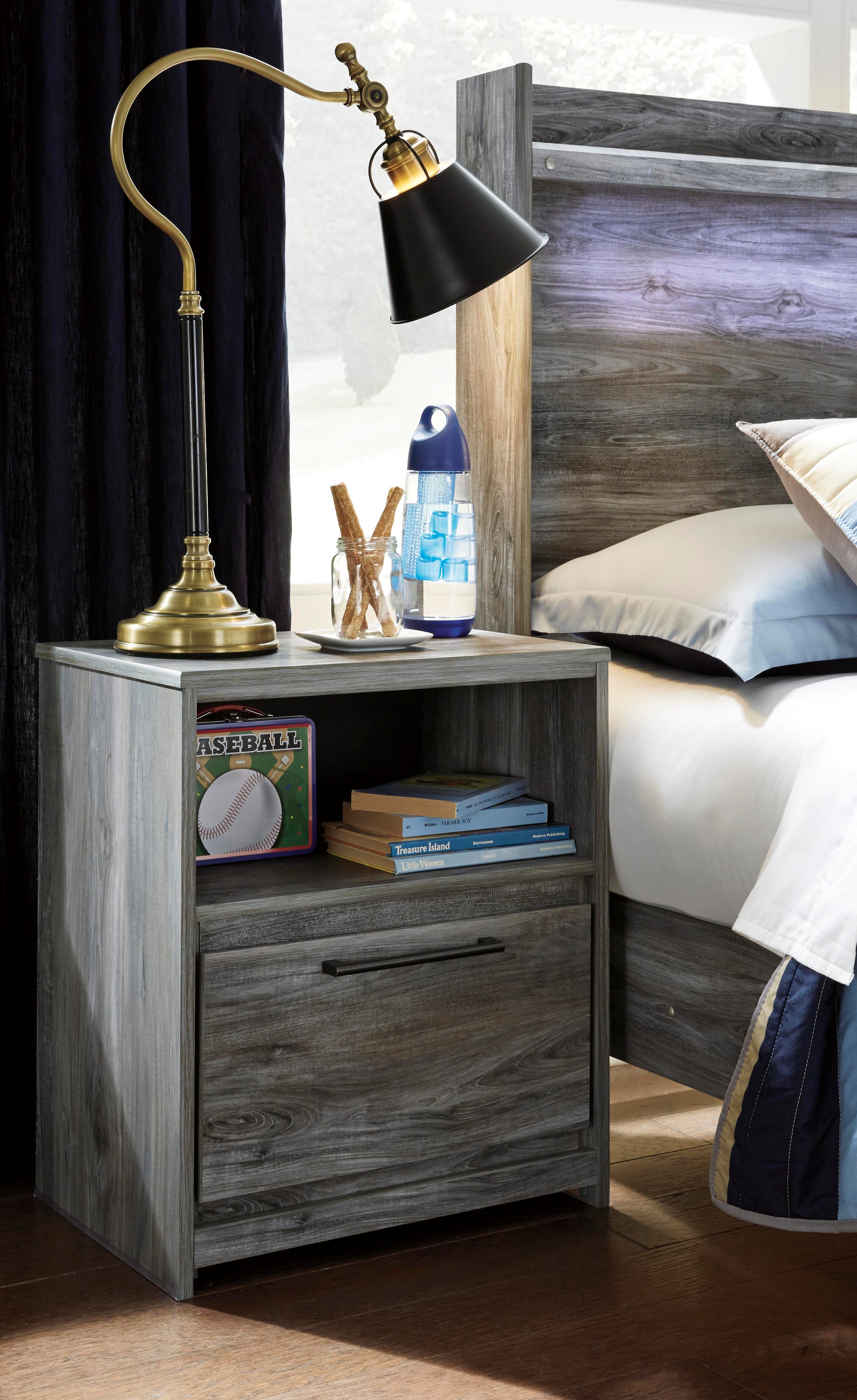 Baystorm Panel Bed and Nightstand