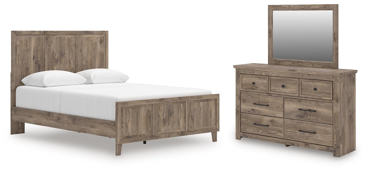 Rusticott Panel Bed, Dresser and Mirror