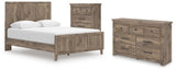 Rusticott Panel Bed with Dresser and Chest
