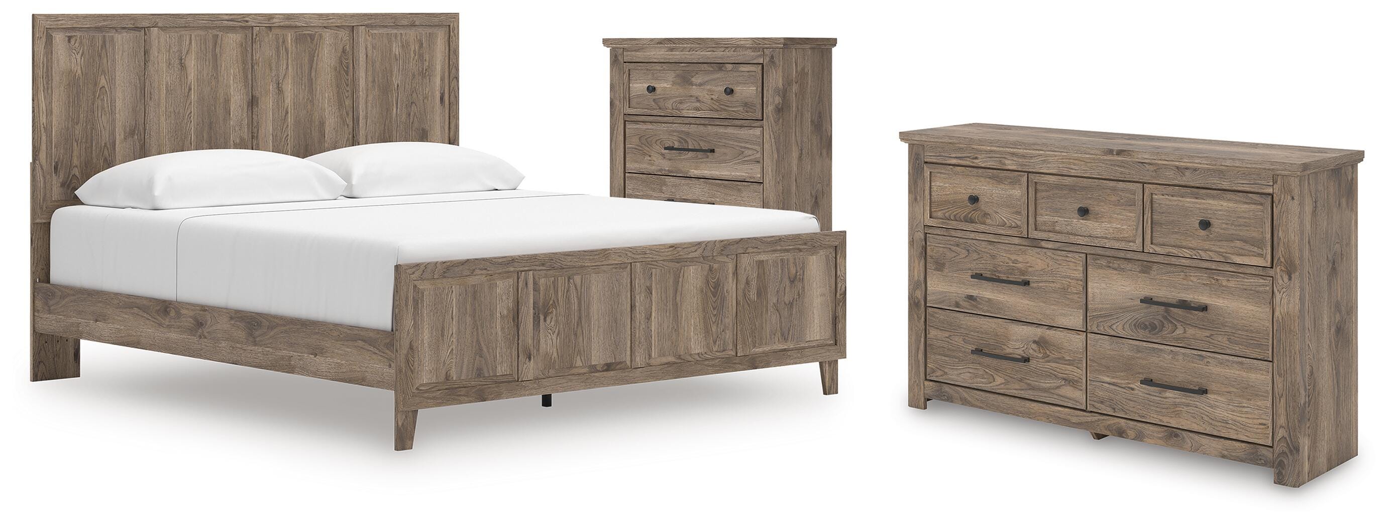 Rusticott Panel Bed with Dresser and Chest