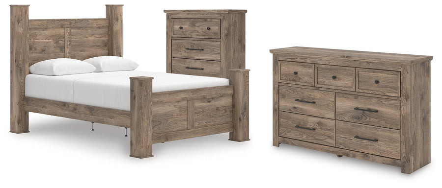 Rusticott Poster Bed with Dresser and Chest