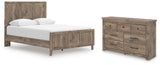 Rusticott Panel Bed with Dresser