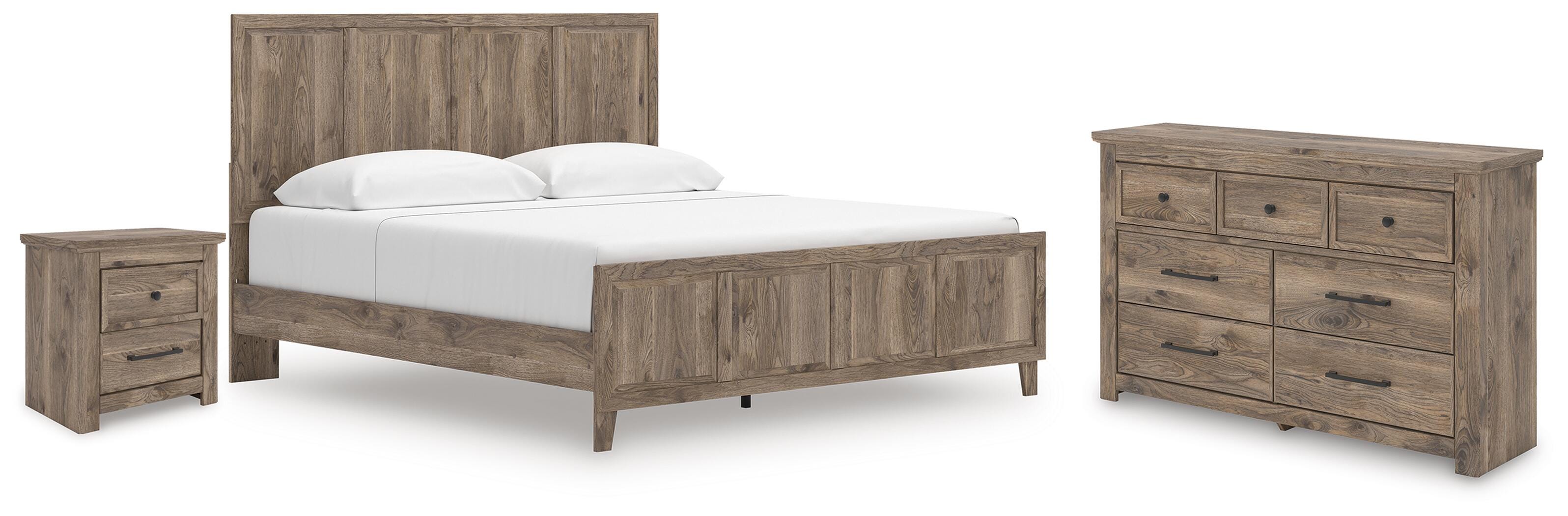 Rusticott Panel Bed, Dresser and Nightstand