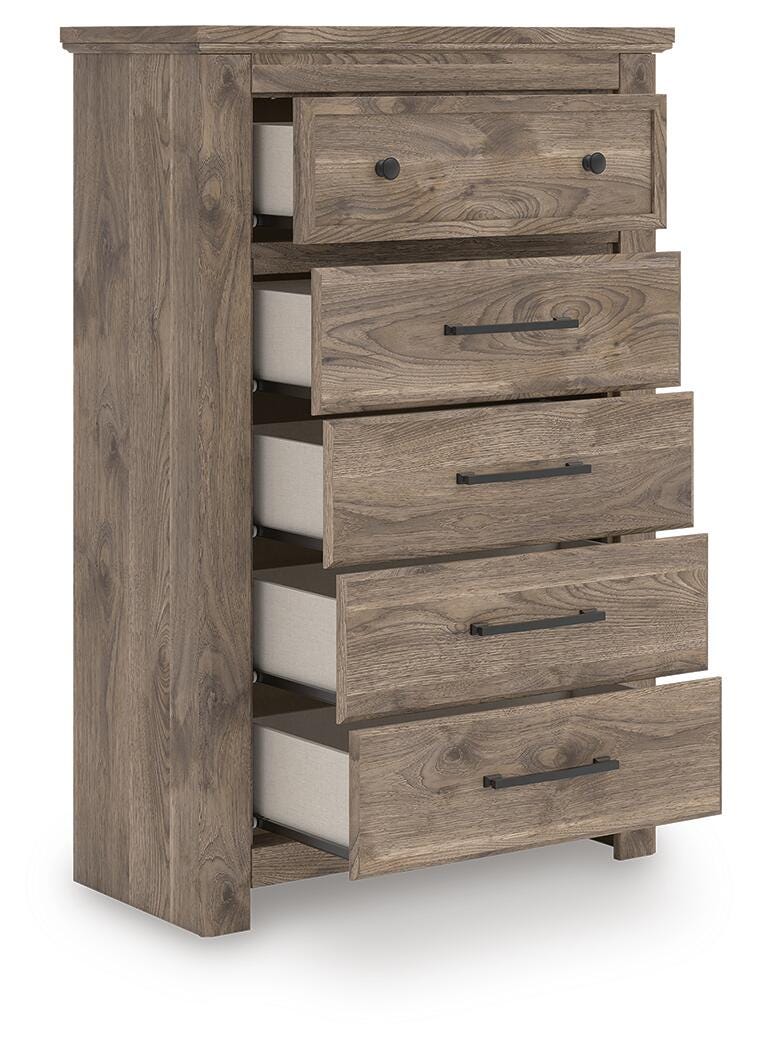 Rusticott Panel Bed with Dresser and Chest