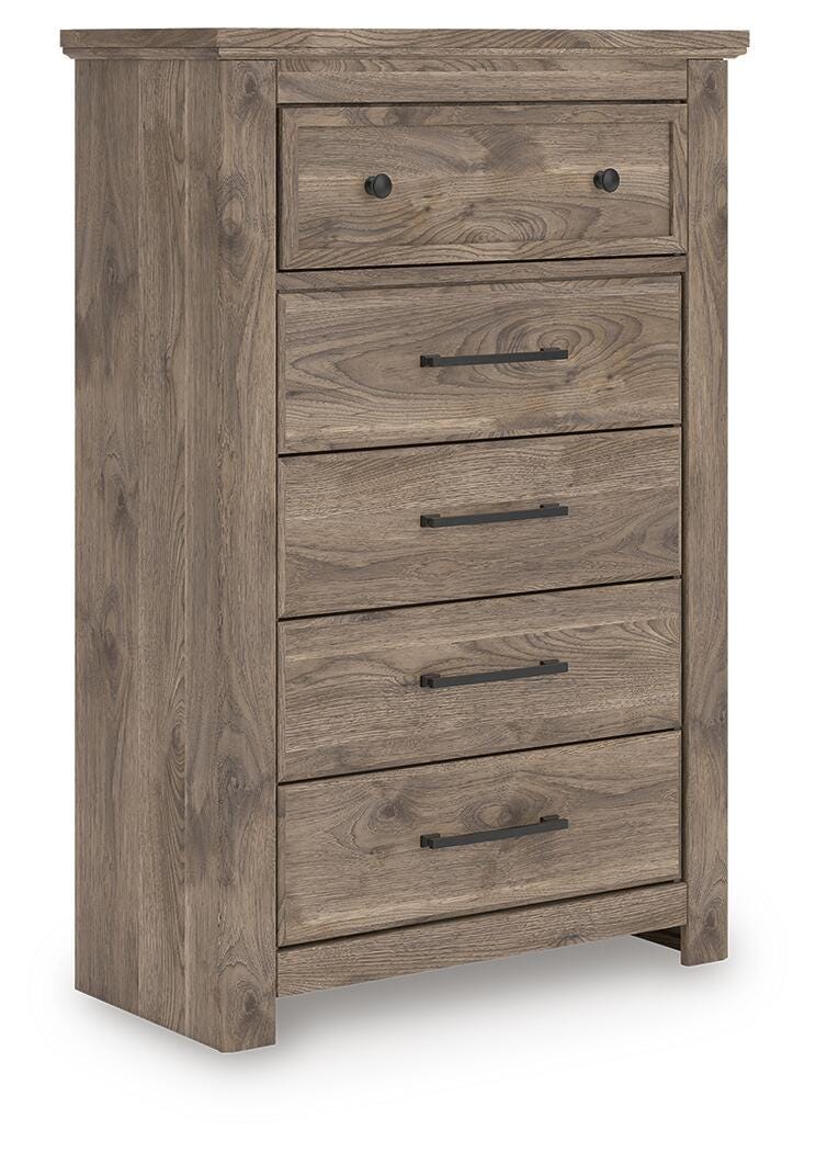 Rusticott Panel Bed with Dresser and Chest