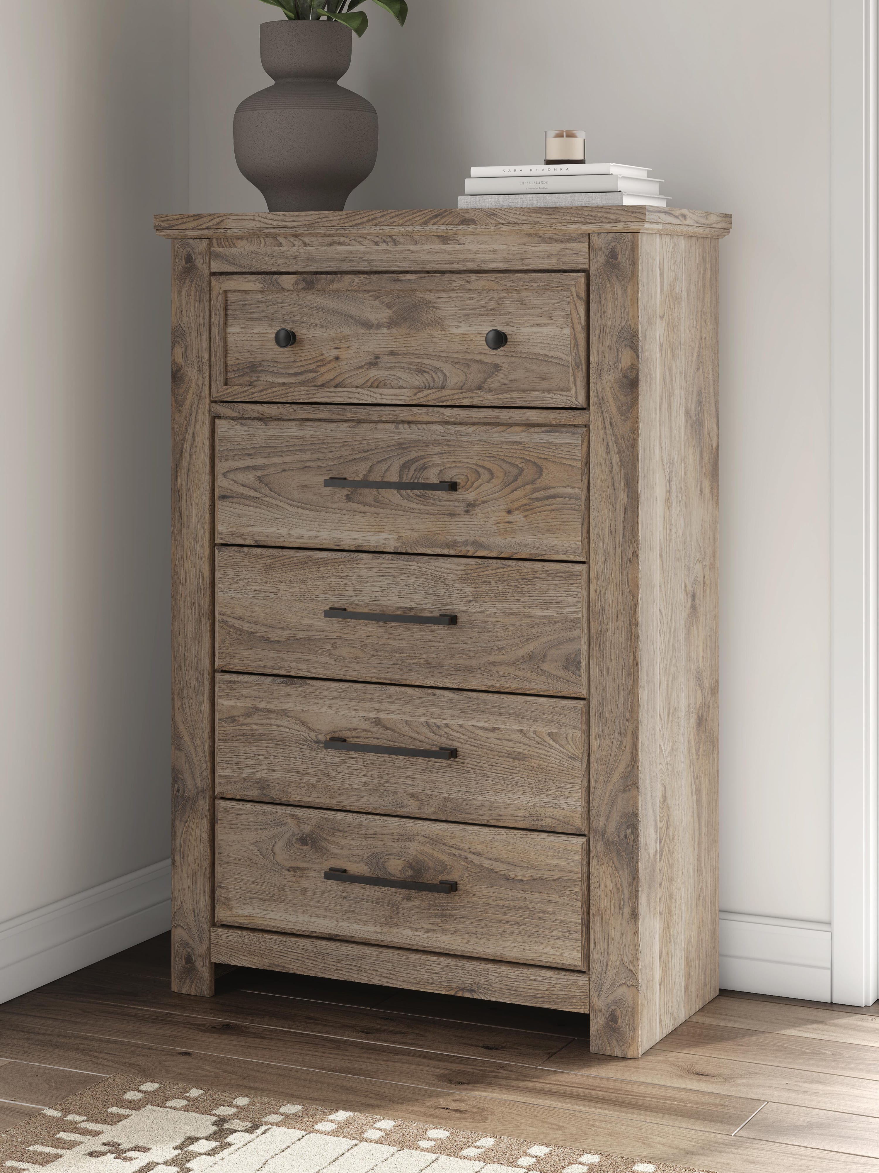 Rusticott Poster Bed with Dresser and Chest