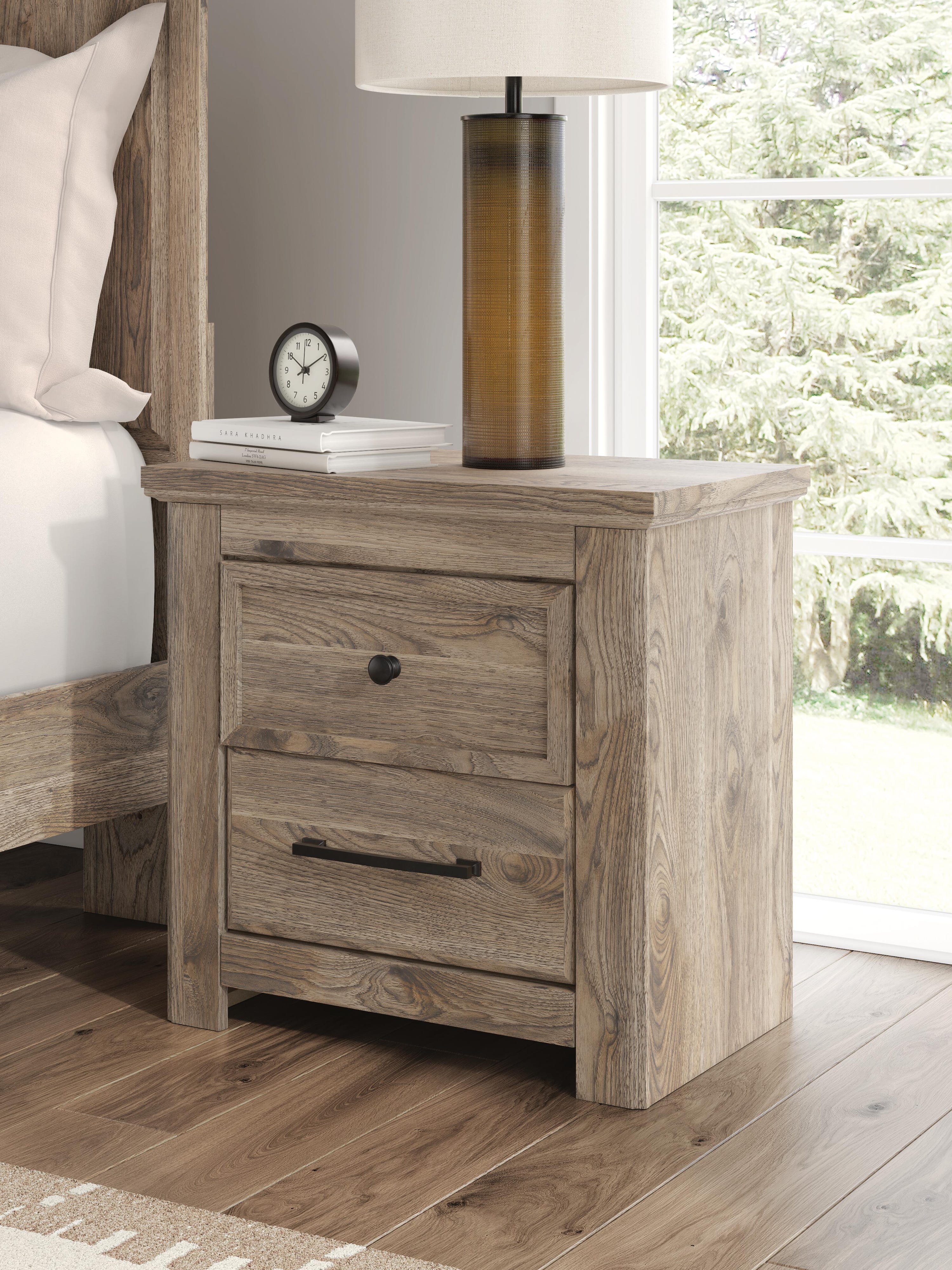 Rusticott Poster Bed, Dresser, Mirror and Nightstand
