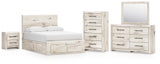 Lawroy Panel Storage Bed, Dresser, Mirror, Chest and Nightstand