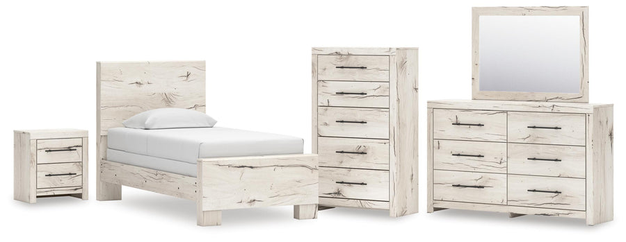 Lawroy Panel Bed, Dresser, Mirror, Chest and Nightstand