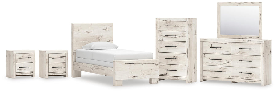 Lawroy Panel Bed, Dresser, Mirror, Chest and 2 Nightstands