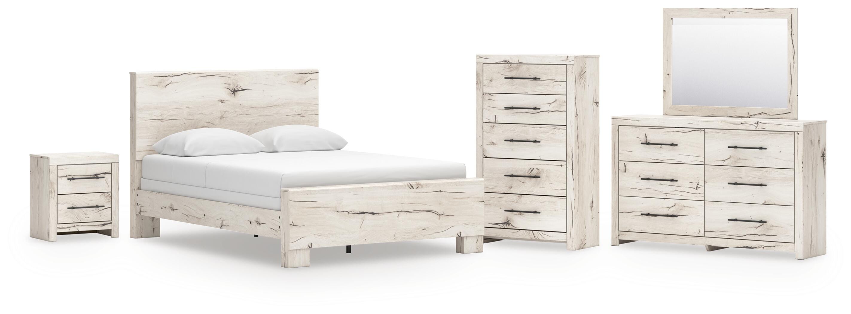 Lawroy Panel Bed, Dresser, Mirror, Chest and Nightstand