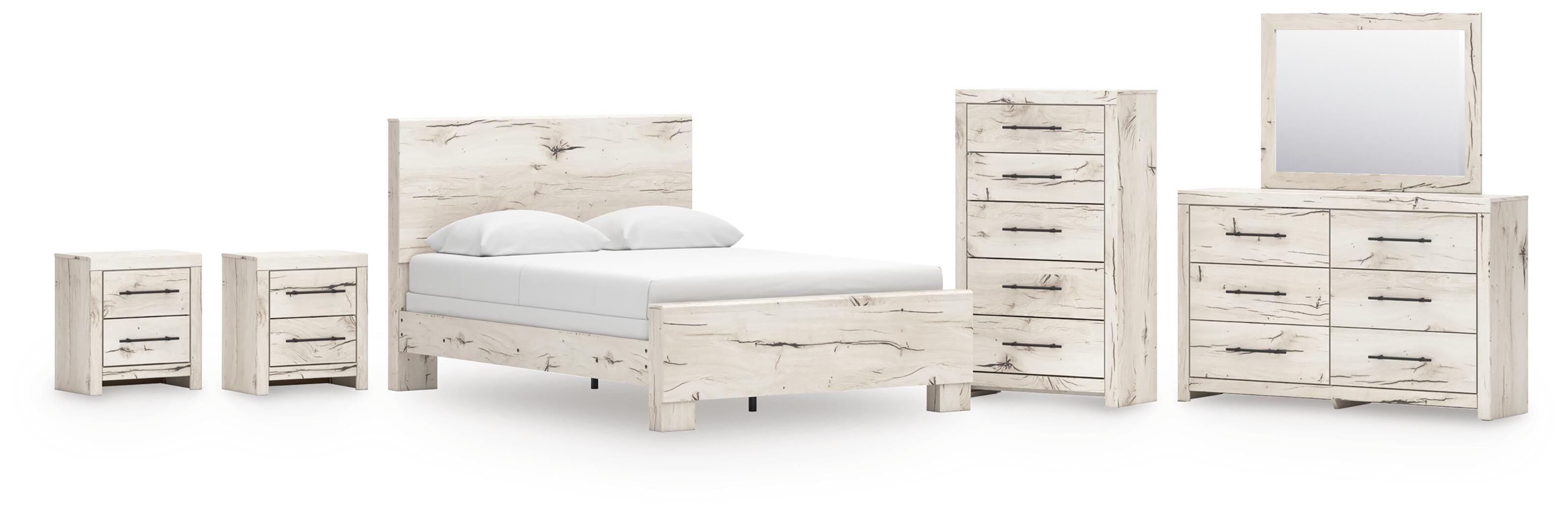 Lawroy Panel Bed, Dresser, Mirror, Chest and 2 Nightstands