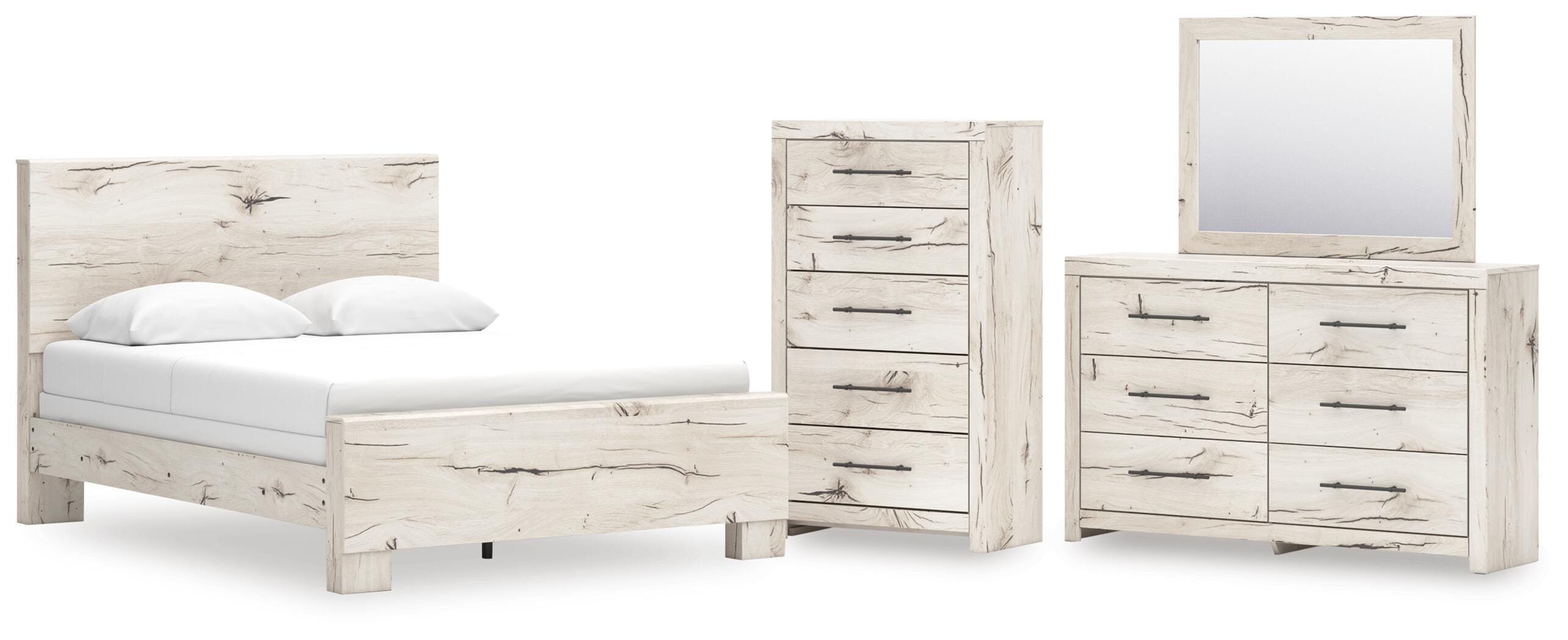 Lawroy Panel Bed, Dresser, Mirror and Chest
