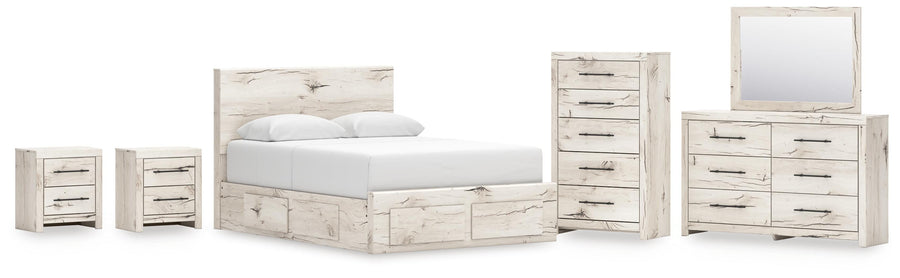 Whitaker Panel Storage Bed, Dresser, Mirror, Chest and 2 Nightstands