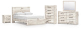 Whitaker Panel Storage Bed, Dresser, Mirror, Chest and Nightstand