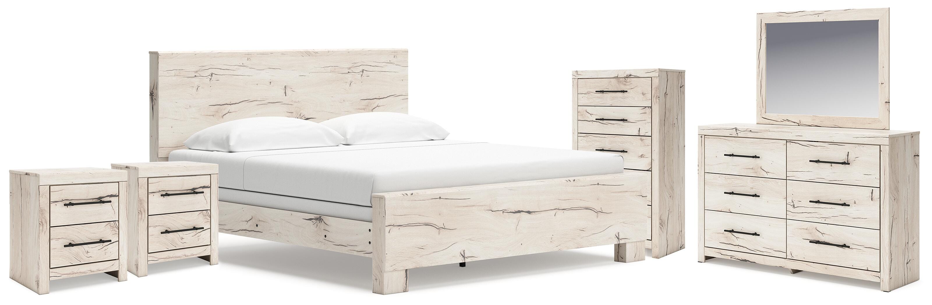 Lawroy Panel Bed, Dresser, Mirror, Chest and 2 Nightstands