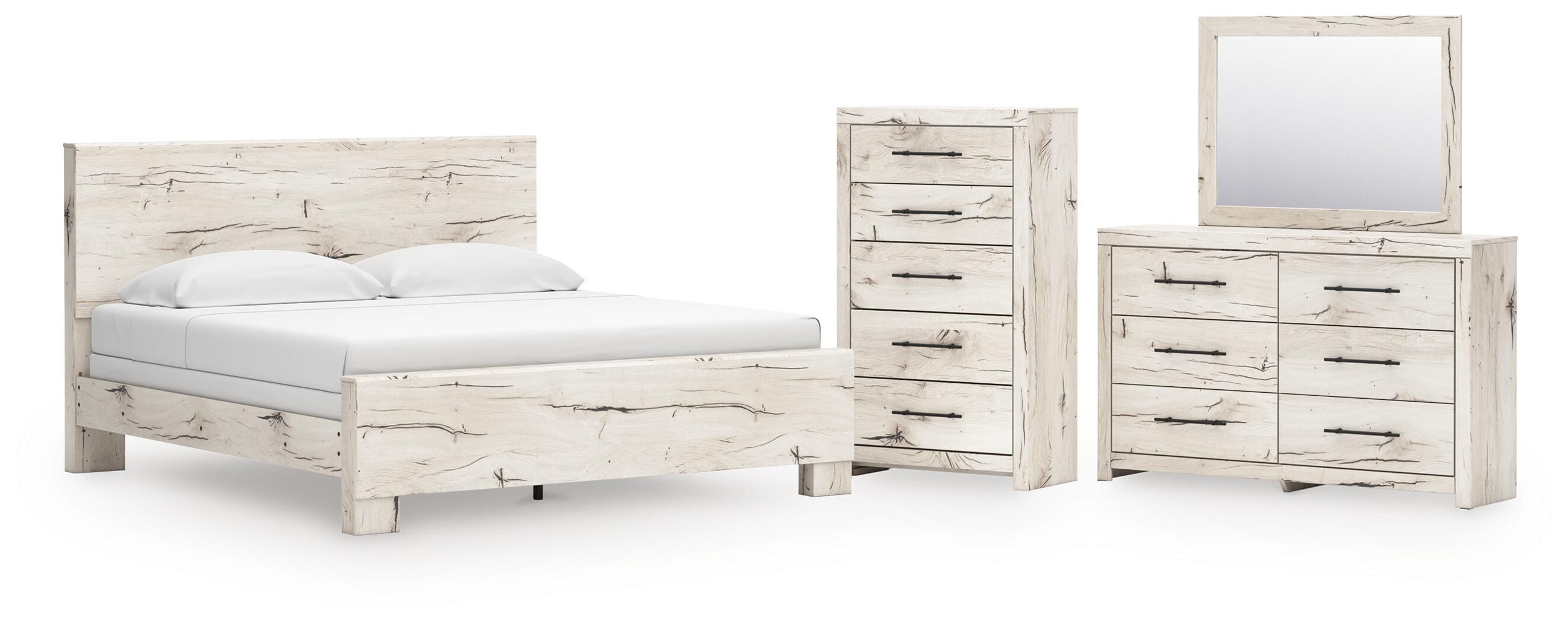 Lawroy Panel Bed, Dresser, Mirror and Chest