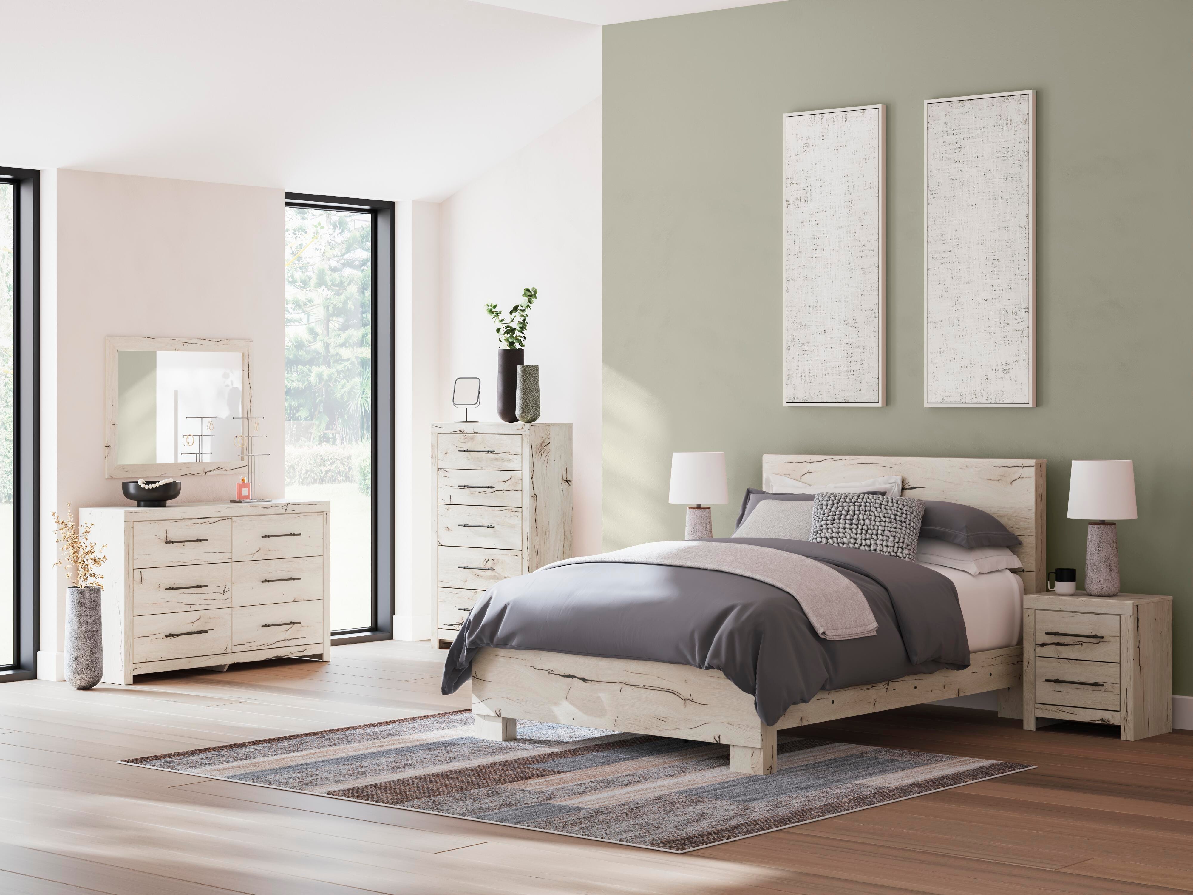 Lawroy Panel Headboard, Dresser and Mirror