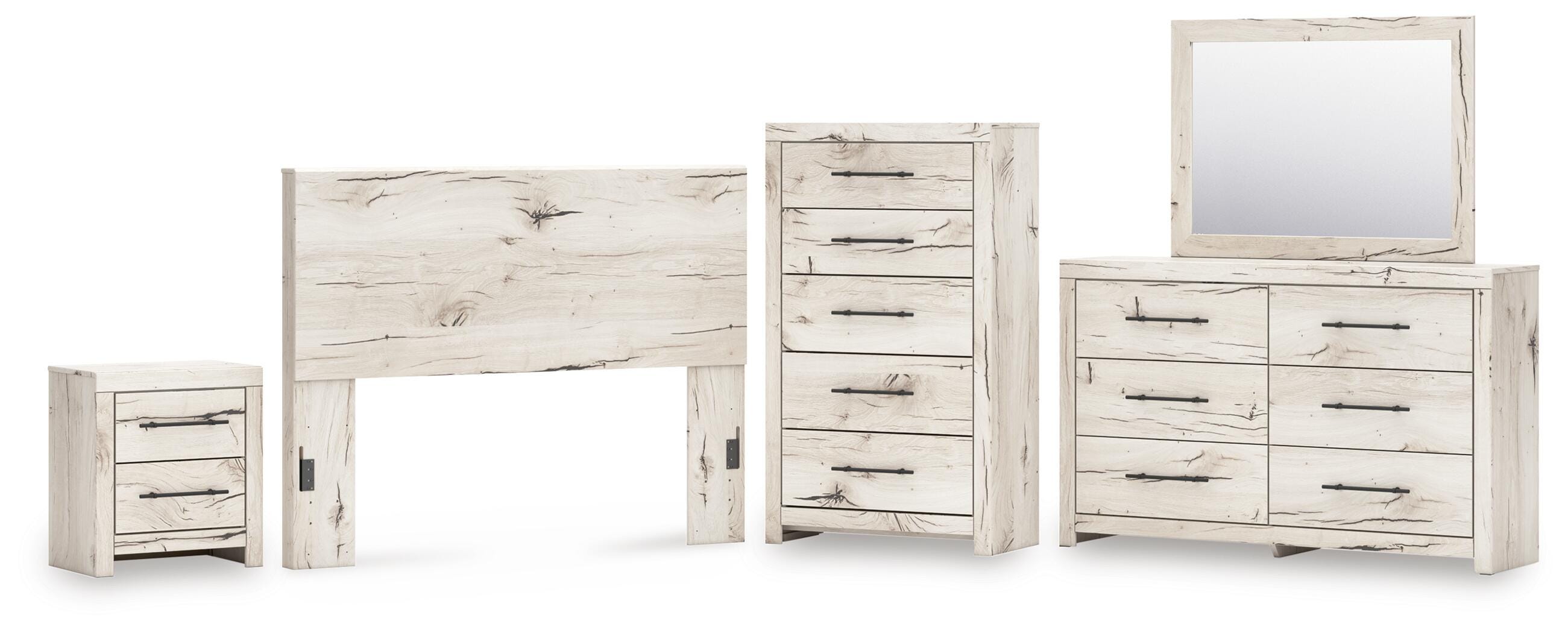 Lawroy Panel Headboard, Dresser, Mirror, Chest and Nightstand