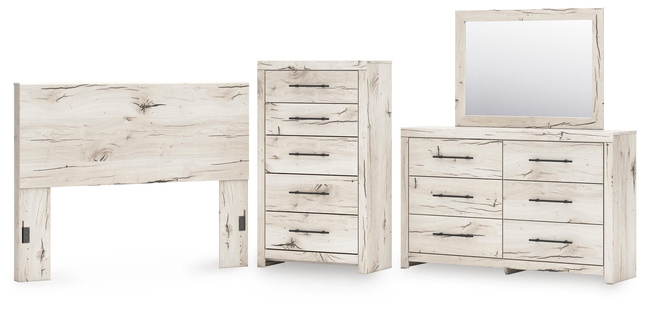 Lawroy Panel Headboard, Dresser, Mirror and Chest