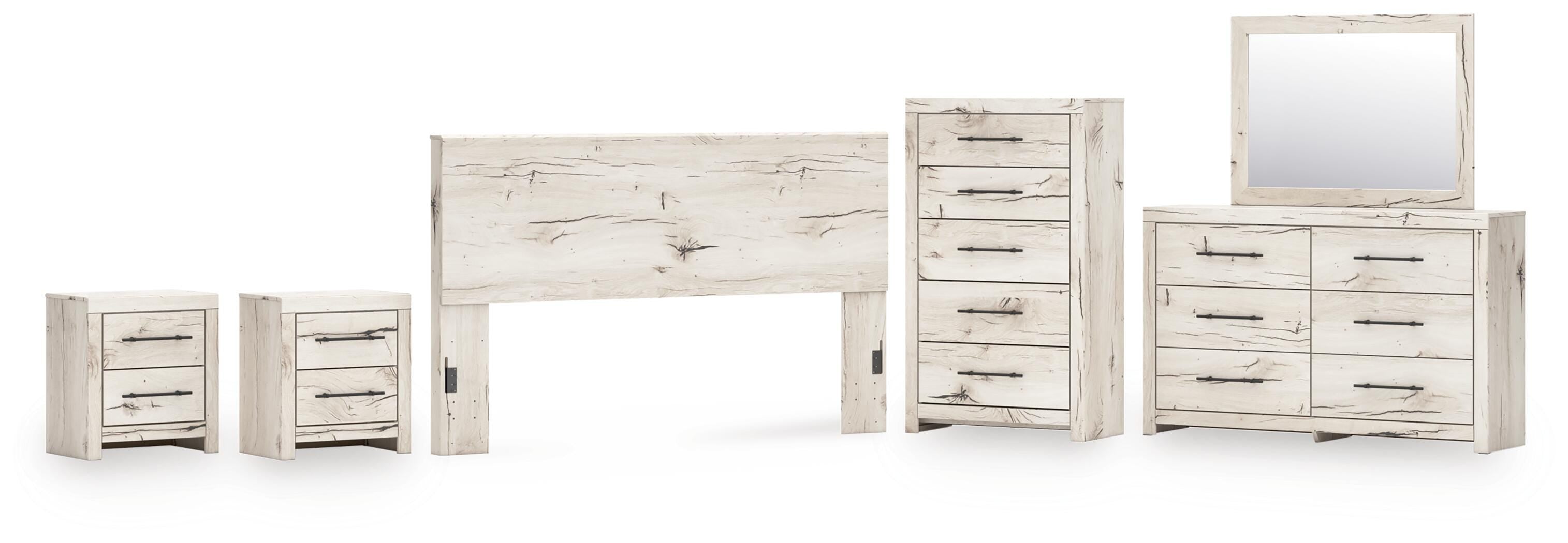 Lawroy Panel Headboard, Dresser, Mirror, Chest and 2 Nightstands