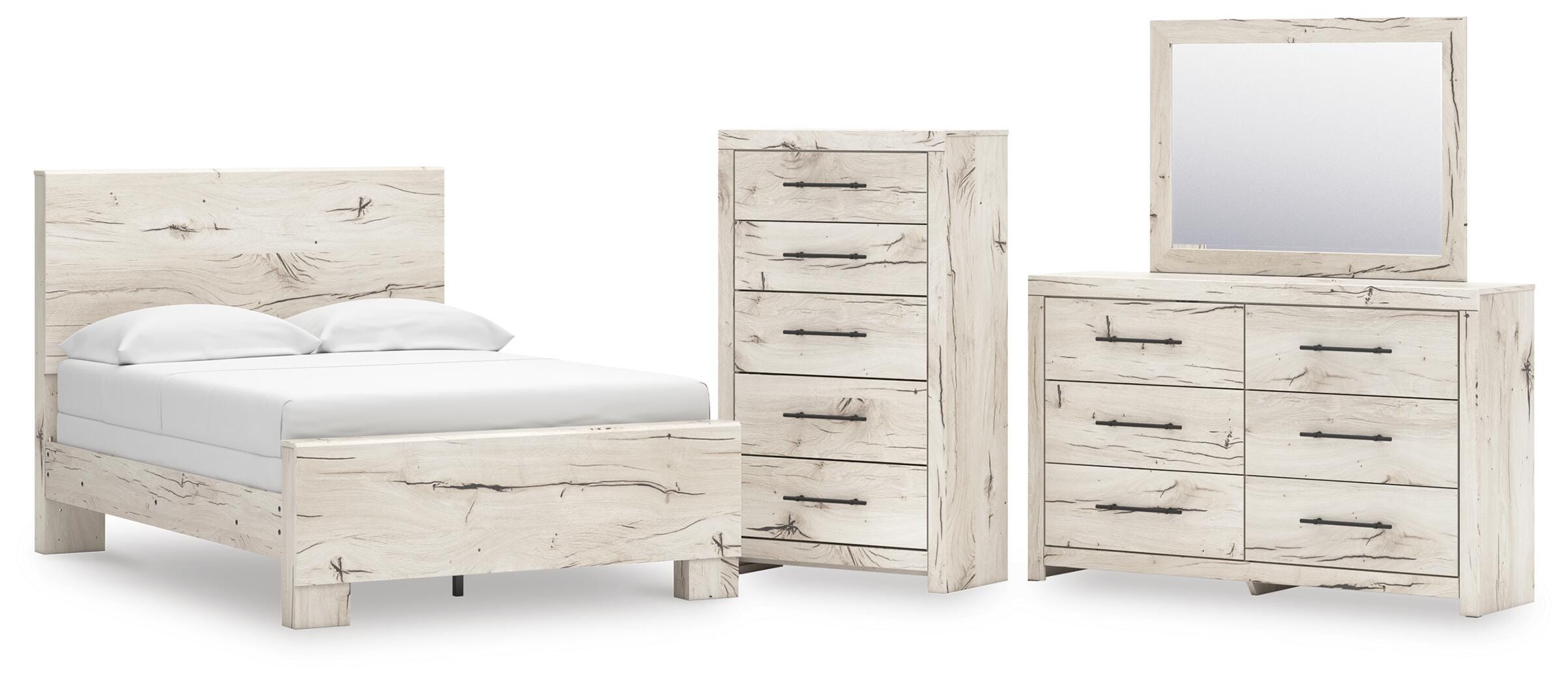 Lawroy Panel Bed, Dresser, Mirror and Chest
