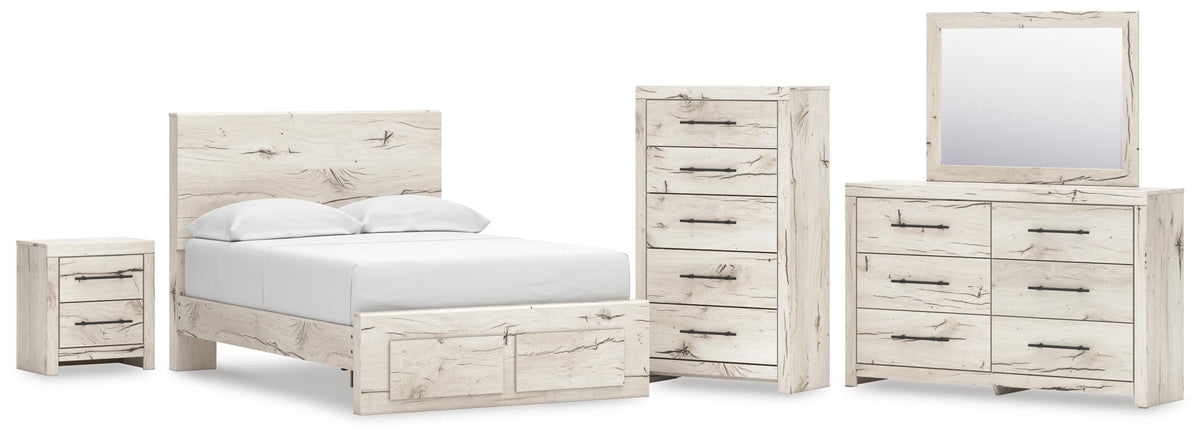 Lawroy Panel Storage Bed, Dresser, Mirror, Chest and Nightstand