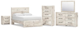 Lawroy Panel Storage Bed, Dresser, Mirror, Chest and Nightstand