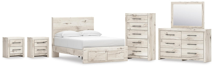 Lawroy Panel Storage Bed, Dresser, Mirror, Chest and 2 Nightstands
