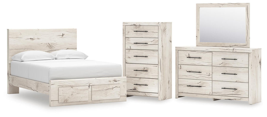 Lawroy Panel Storage Bed, Dresser, Mirror and Chest