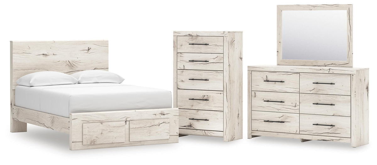 Lawroy Panel Storage Bed, Dresser, Mirror and Chest