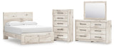 Lawroy Panel Storage Bed, Dresser, Mirror and Chest