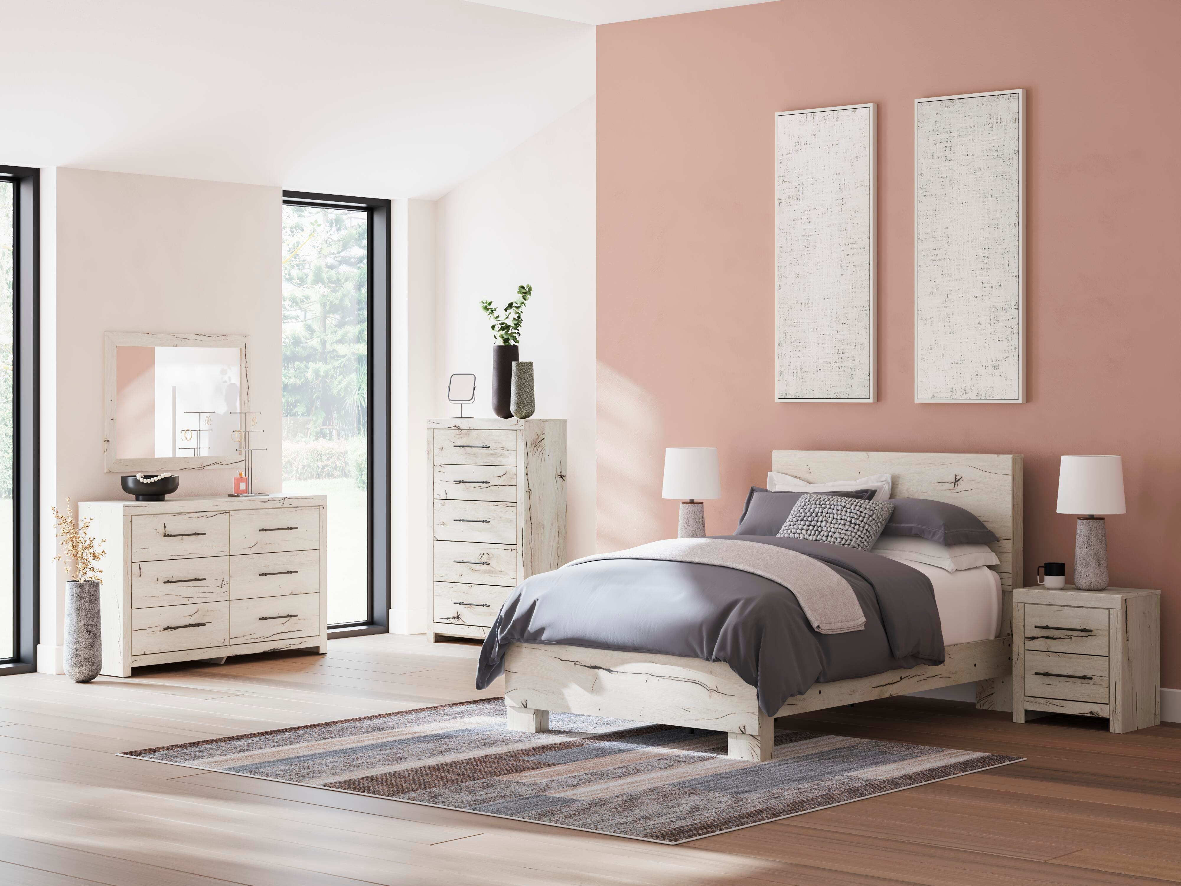 Lawroy Panel Bed, Dresser, Mirror, Chest and Nightstand