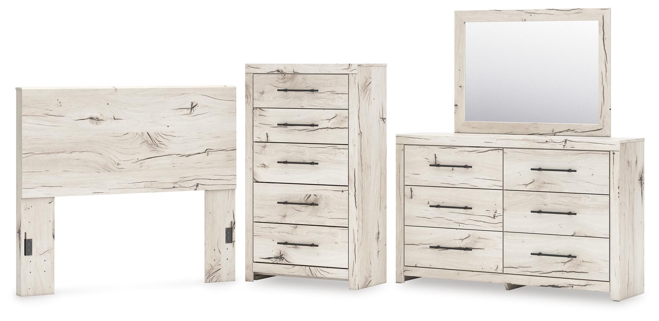 Lawroy Panel Headboard, Dresser, Mirror and Chest