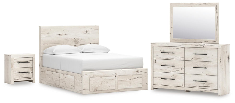 Lawroy Panel Storage Bed, Dresser, Mirror and Nightstand