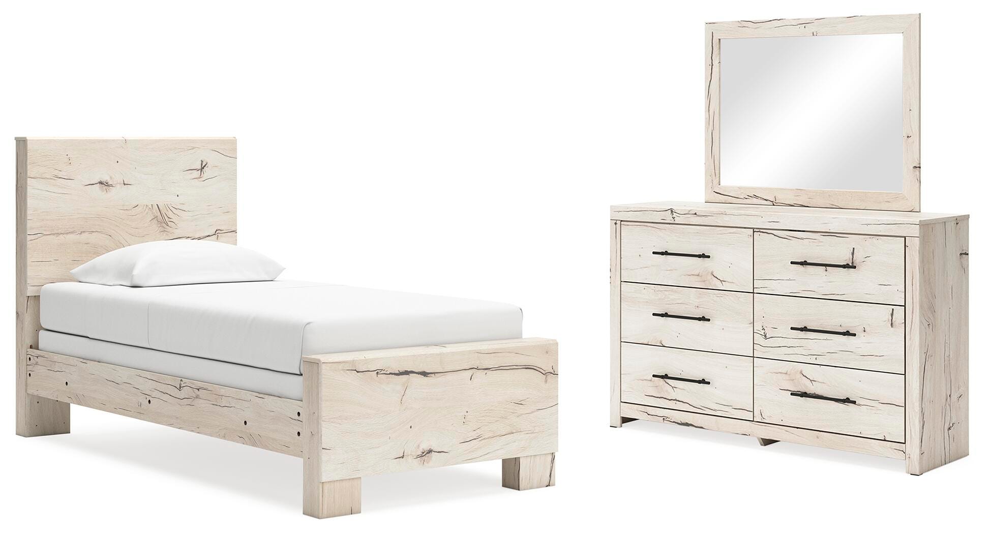 Lawroy Panel Bed, Dresser and Mirror