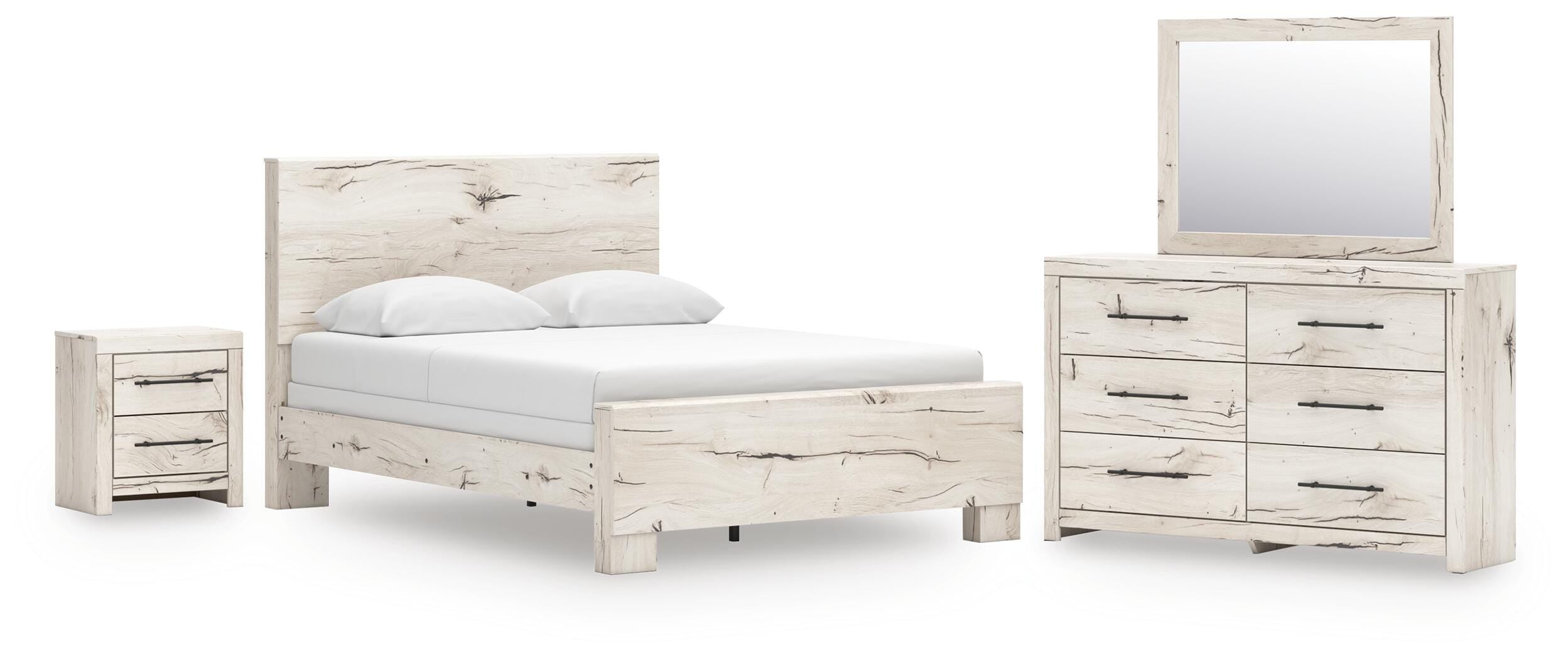 Lawroy Panel Bed, Dresser, Mirror and Nightstand