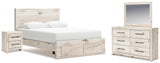 Whitaker Storage Bed, Dresser, Mirror, Nightstand