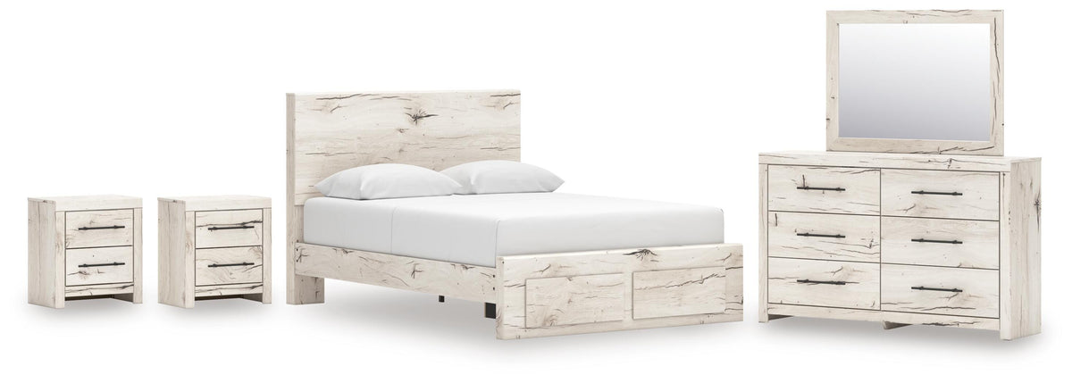 Whitaker Panel Storage Bed, Dresser, Mirror and 2 Nightstands